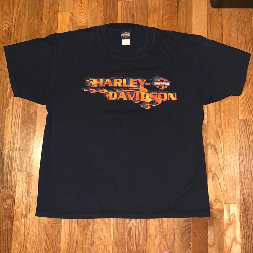 Harley Davidson Orlando Black T-shirt with flames, size XL